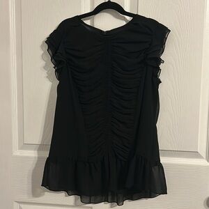 Ladies WhoWhatWear Semi-Sheer Peplum Tank (Sz Small)